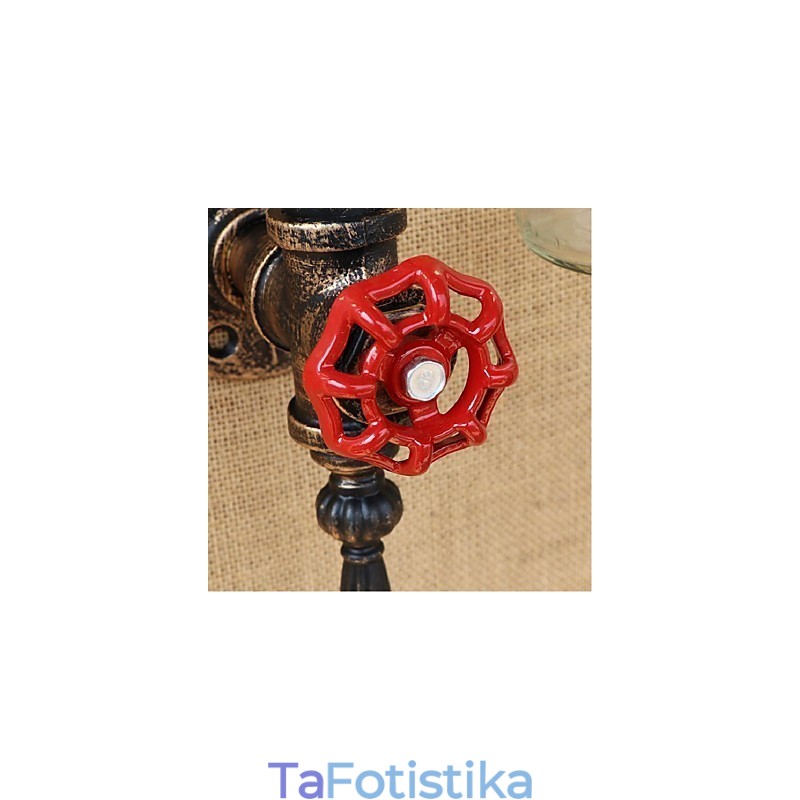 Αμερικάνικο θεματικό Εστιατόριο Bar Iron With Switch Water Pipe Μπουκάλι Κρασιού Επιτοίχιο Φωτιστικό Κεχριμπάρι