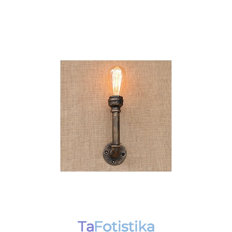 Nostalgia Simple Water Pipe Διακοσμητικό Μικρό Επιτοίχιο Φωτιστικό τοίχου