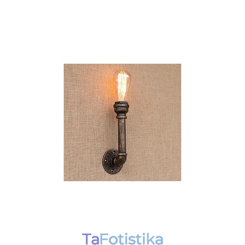 Nostalgia Simple Water Pipe Διακοσμητικό Μικρό Επιτοίχιο Φωτιστικό τοίχου