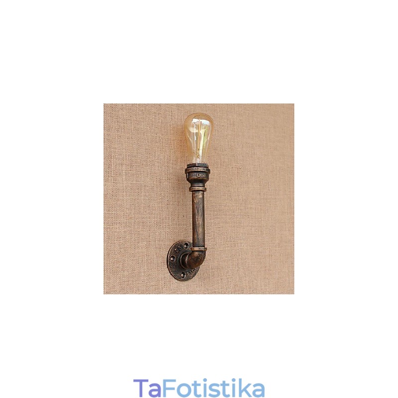 Nostalgia Simple Water Pipe Διακοσμητικό Μικρό Επιτοίχιο Φωτιστικό τοίχου