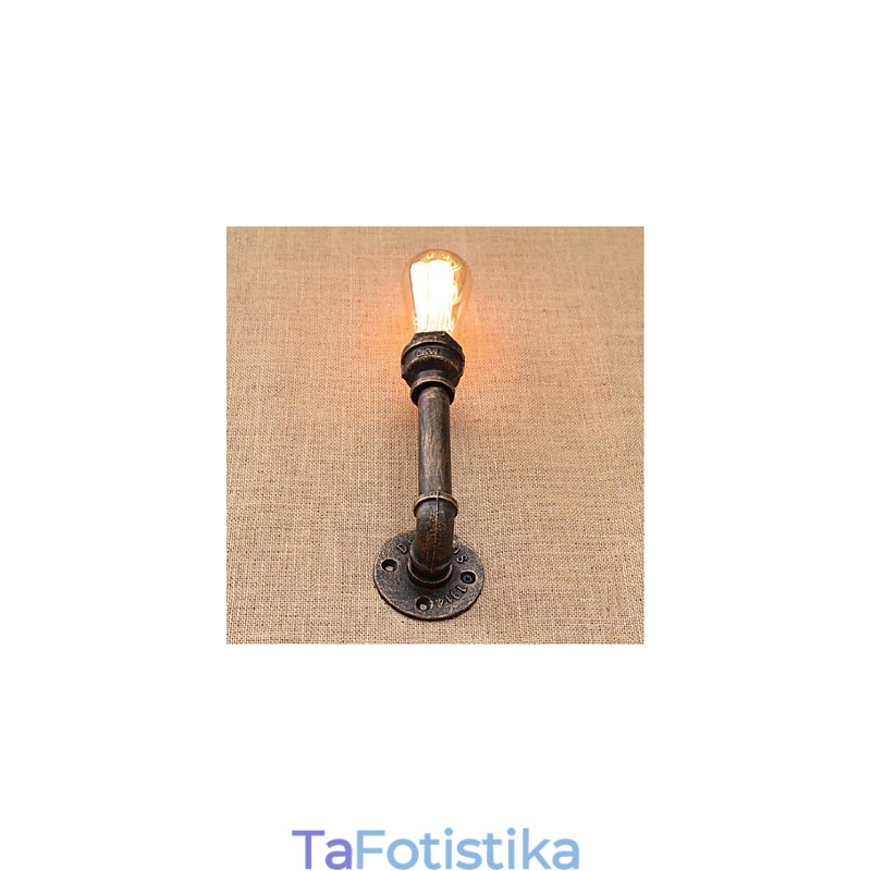 Nostalgia Simple Water Pipe Διακοσμητικό Μικρό Επιτοίχιο Φωτιστικό τοίχου