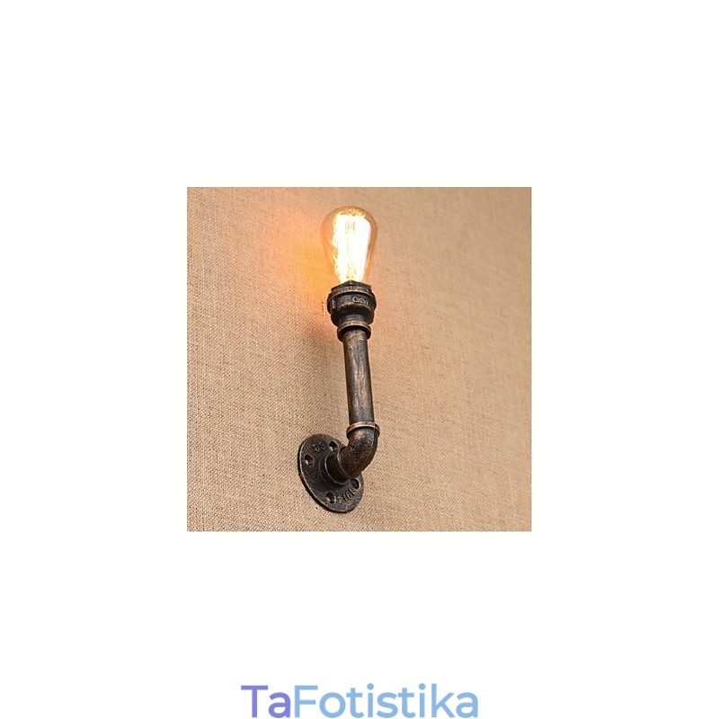 Nostalgia Simple Water Pipe Διακοσμητικό Μικρό Επιτοίχιο Φωτιστικό τοίχου