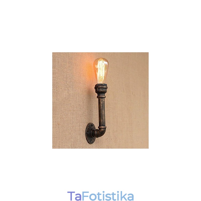 Nostalgia Simple Water Pipe Διακοσμητικό Μικρό Επιτοίχιο Φωτιστικό τοίχου