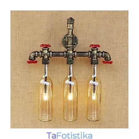 Retro Industrial Wind Switch Επιτοίχιο Φωτιστικό Μπουκαλιού Νερού Ανοιχτό Κεχριμπάρι Retro Industrial Wind Switch Επιτοίχιο Φωτιστικό Μπουκαλιού Νερού Ανοιχτό Κεχριμπάρι