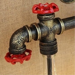 Retro Industrial Wind Switch Επιτοίχιο Φωτιστικό Μπουκαλιού Νερού Ανοιχτό Κεχριμπάρι