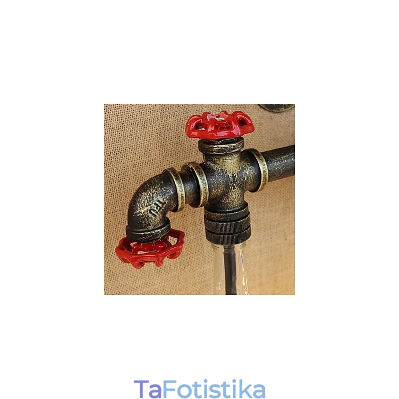 Retro Industrial Wind Switch Επιτοίχιο Φωτιστικό Μπουκαλιού Νερού Ανοιχτό Κεχριμπάρι