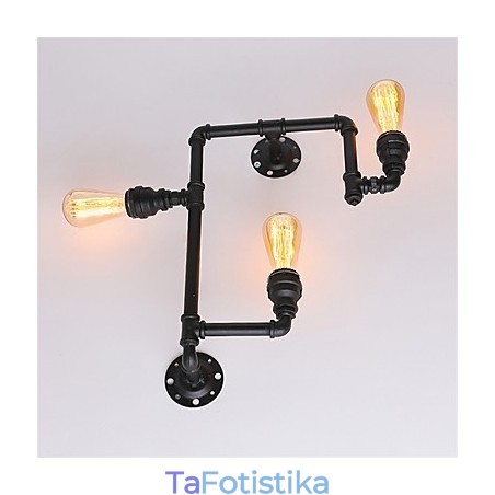 Vintage Industrial Pipe Φωτιστικά τοίχου Μαύρα Creative Lights Εστιατόριο Cafe Bar Διακοσμητικός φωτισμός με 3 ανοιχτόχρωμο φινίρισμα Vintage Industrial Pipe Φωτιστικά τοίχου Μαύρα Creative Lights Εστιατόριο Cafe Bar Διακοσμητικός φωτισμός με 3 ανοιχτόχρωμο φινίρισμα