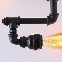 Vintage Industrial Pipe Φωτιστικά τοίχου Μαύρα Creative Lights Εστιατόριο Cafe Bar Διακοσμητικός φωτισμός με 3 ανοιχτόχρωμο φινίρισμα