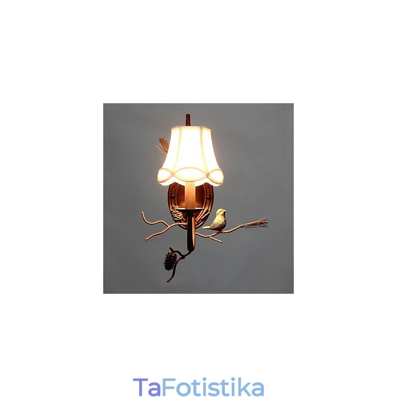 North American Vintage Metal με Resin Bird και Φωτιστικό τοίχου από κουκουνάρι Κατάλληλο για το Φωτιστικό τοίχου της τραπεζαρίας του σαλονιού