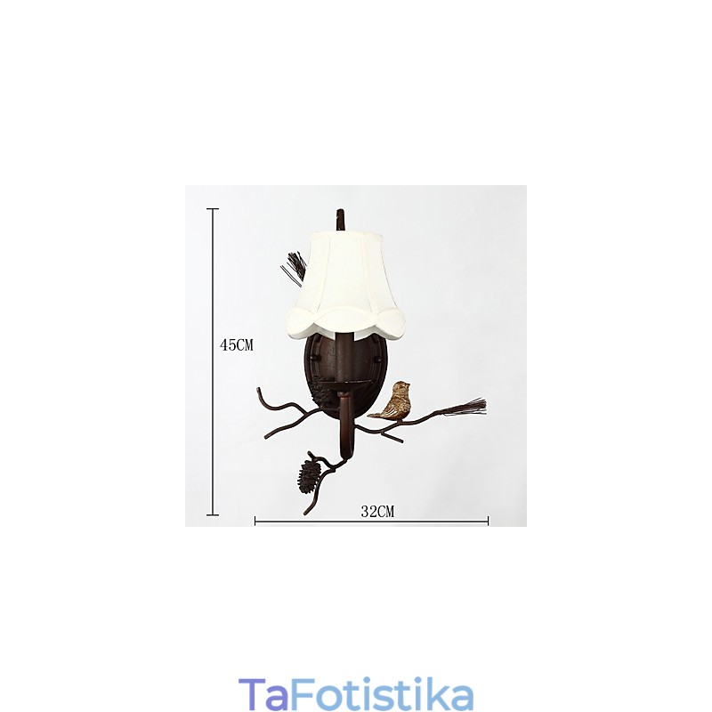 North American Vintage Metal με Resin Bird και Φωτιστικό τοίχου από κουκουνάρι Κατάλληλο για το Φωτιστικό τοίχου της τραπεζαρίας του σαλονιού