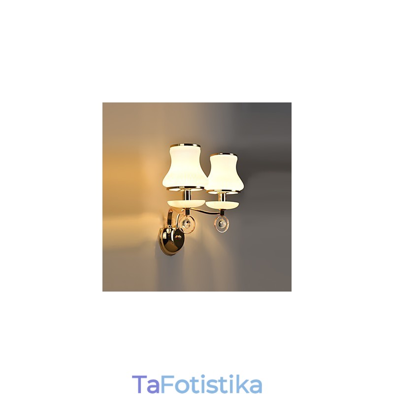 Μοντέρνο μοντέρνο ηλεκτρολυμένο χαρακτηριστικό για απλίκες τοίχου με κρυστάλλινο φως περιβάλλοντος φωτιστικό τοίχου