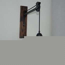 Φωτιστικό τοίχου αμερικανικού country style ρετρό δημιουργικό Ξύλινο φωτιστικό τοίχου τροχαλίας