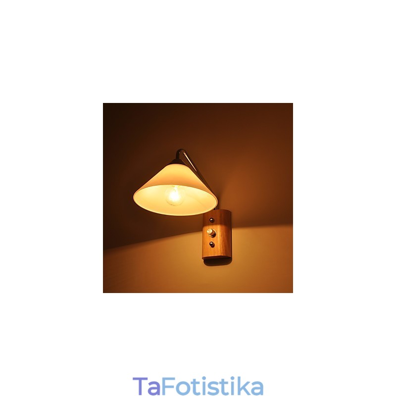Απλό επιτοίχιο επιτοίχιο φωτιστικό γραφείου κομοδίνου με γυάλινη σκιά και μασίφ ξύλο για κομοδίνα κρεβατοκάμαρας Σαλόνι Βρεφικό δωμάτιο College Dorm Τραπεζάκι σαλονιού Βιβλιοθήκες