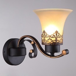 Single Head Amercian Countryside Vintage Metal με Γυάλινο Επιτοίχιο Φωτιστικό για την Καντίνα Σαλόνι Είσοδος Φουαγιέ Διακοσμητικό Επιτοίχιο Φωτιστικό