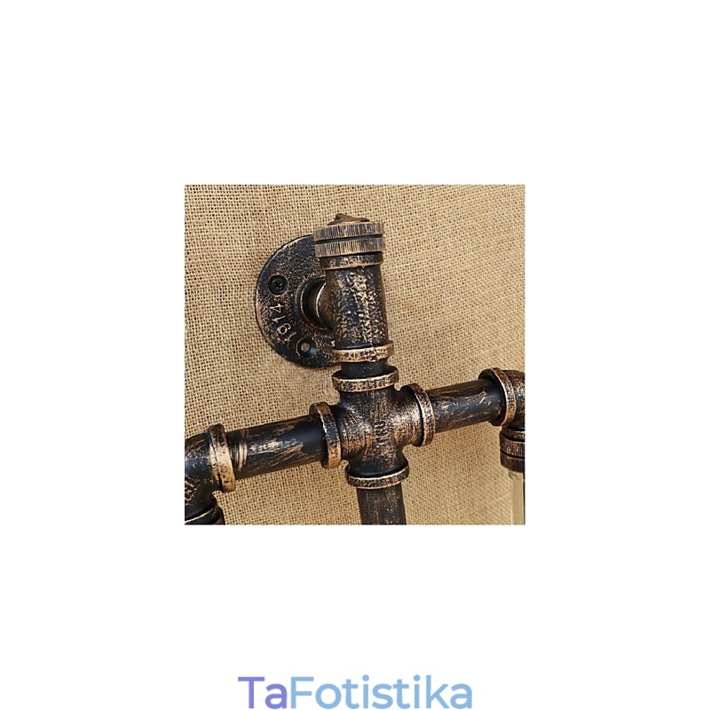 Αμερικάνικο Θέμα Εστιατόριο Μπαρ Σίδερο με Διακόπτη Σωλήνας Νερού Μπουκάλι Κρασιού Επιτοίχιο Φωτιστικό Διαφανές
