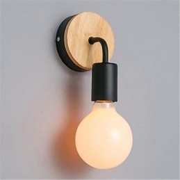 Μοντέρνο Minimalist Creative Personality Ξύλινο Σιδερένιο Φωτιστικό Διάδρομος Μπαλκόνι Υπνοδωμάτιο Σιδερένιο Φωτιστικό Τοίχου