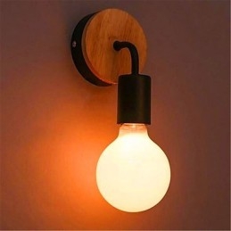 Μοντέρνο Minimalist Creative Personality Ξύλινο Σιδερένιο Φωτιστικό Διάδρομος Μπαλκόνι Υπνοδωμάτιο Σιδερένιο Φωτιστικό Τοίχου