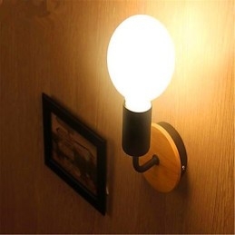 Μοντέρνο Minimalist Creative Personality Ξύλινο Σιδερένιο Φωτιστικό Διάδρομος Μπαλκόνι Υπνοδωμάτιο Σιδερένιο Φωτιστικό Τοίχου