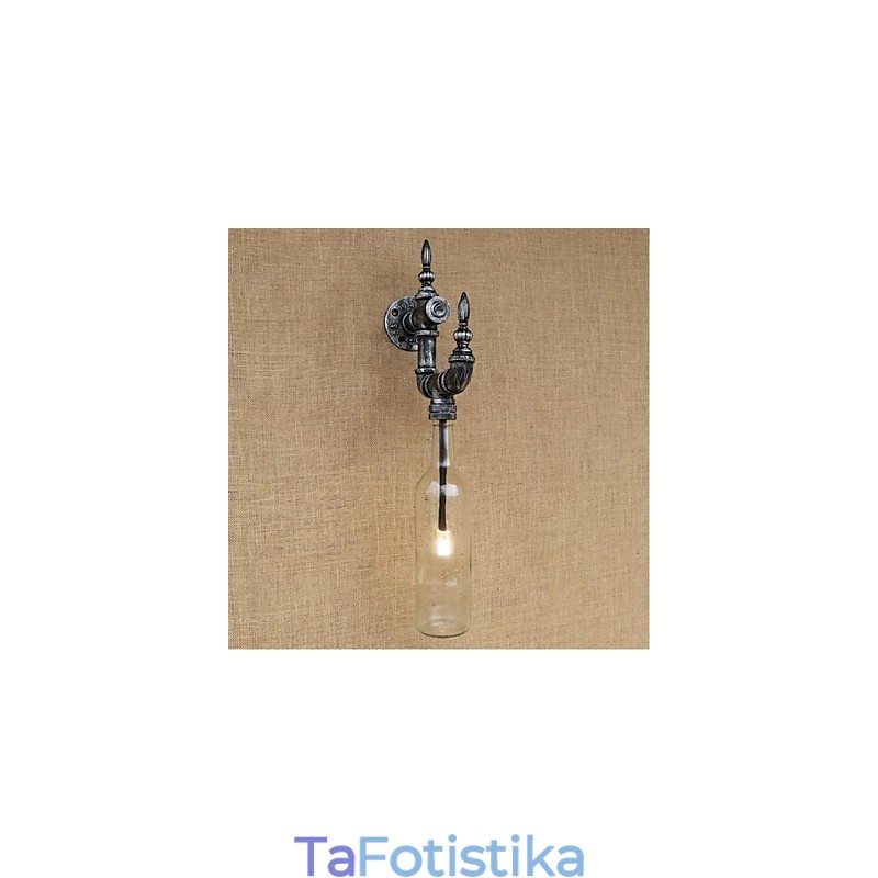 Rustic Lodge Silver Χαρακτηριστικό για Απλίκες Τοίχου Περιβάλλοντος Φωτιστικό τοίχου