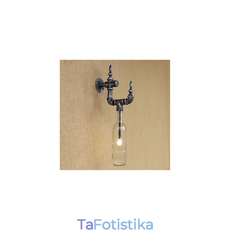Rustic Lodge Silver Χαρακτηριστικό για Απλίκες Τοίχου Περιβάλλοντος Φωτιστικό τοίχου