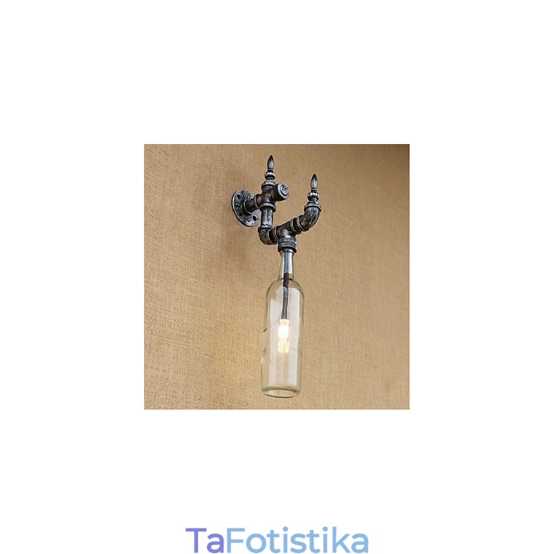 Rustic Lodge Silver Χαρακτηριστικό για Απλίκες Τοίχου Περιβάλλοντος Φωτιστικό τοίχου