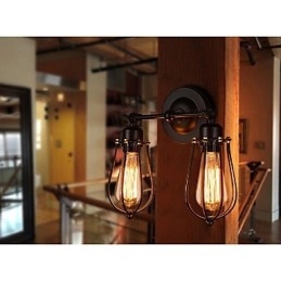 Ρετρό γκρέιπφρουτ American Village Iron Antique Restaurant Διάδρομος Επιτοίχιος Φωτιστικό τοίχου διάδρομου