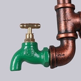 Vintage Industrial Pipe Φωτιστικά τοίχου Wood Gear Shape Δημιουργικά περιστρεφόμενα φώτα Εστιατορίου Cafe Bar Διακοσμητικός φωτισμός