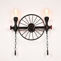 Vintage Industrial Pipe Φωτιστικά τοίχου Creative Lights Εστιατόριο Cafe Bar Διακοσμητικός φωτισμός με 2 ανοιχτόχρωμο φινίρισμα