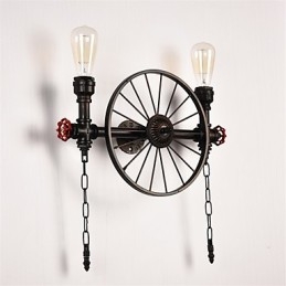 Vintage Industrial Pipe Φωτιστικά τοίχου Creative Lights Εστιατόριο Cafe Bar Διακοσμητικός φωτισμός με 2 ανοιχτόχρωμο φινίρισμα