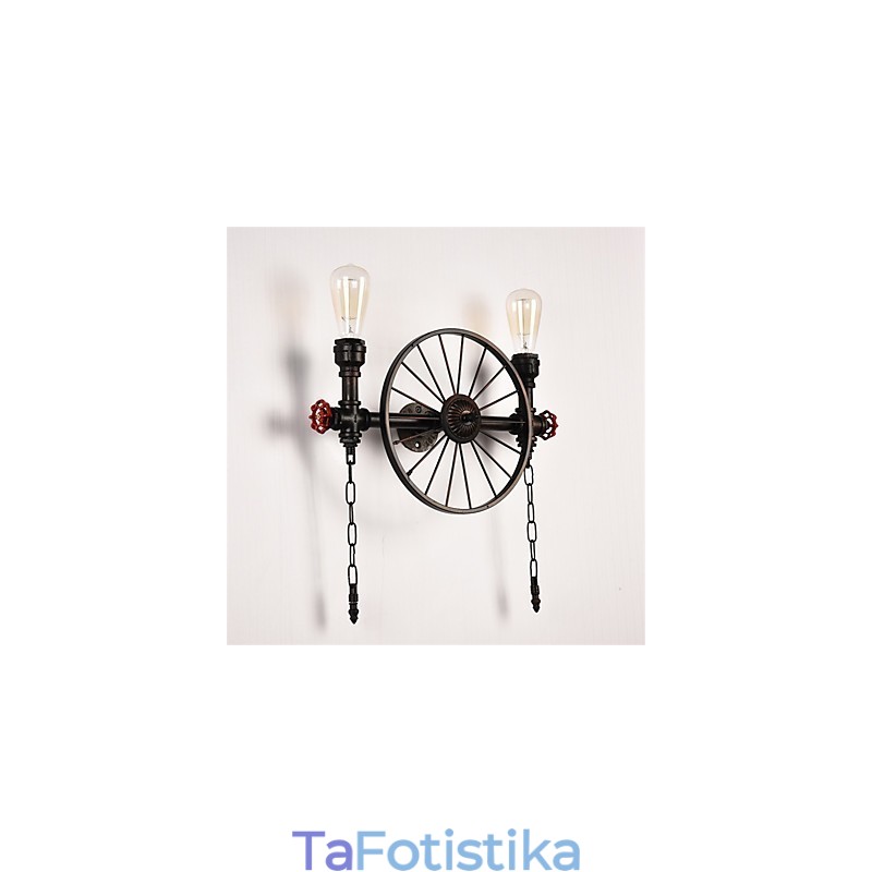 Vintage Industrial Pipe Φωτιστικά τοίχου Creative Lights Εστιατόριο Cafe Bar Διακοσμητικός φωτισμός με 2 ανοιχτόχρωμο φινίρισμα