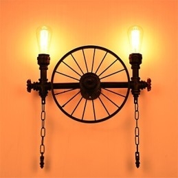 Vintage Industrial Pipe Φωτιστικά τοίχου Creative Lights Εστιατόριο Cafe Bar Διακοσμητικός φωτισμός με 2 ανοιχτόχρωμο φινίρισμα