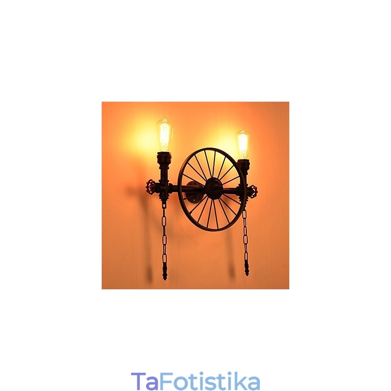 Vintage Industrial Pipe Φωτιστικά τοίχου Creative Lights Εστιατόριο Cafe Bar Διακοσμητικός φωτισμός με 2 ανοιχτόχρωμο φινίρισμα