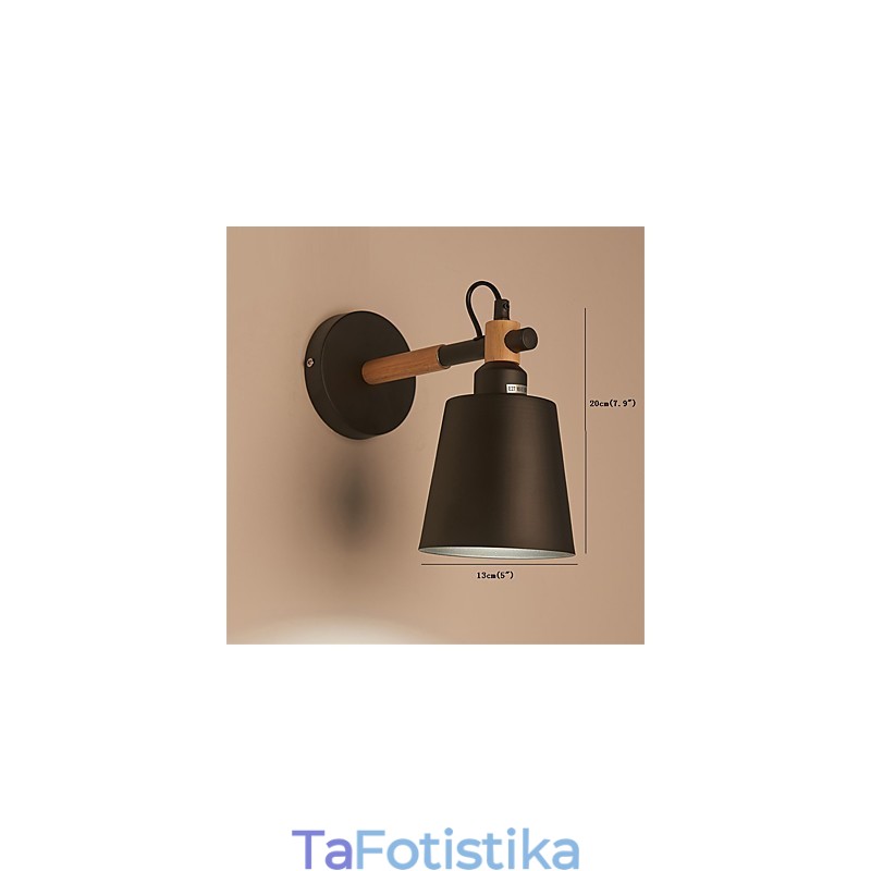 Vintage Wood Art Deco Metal Μεταλλικό Ρουστίκ Απλίκα Τοίχου Σαλόνι Τραπεζαρία Διαδρόμου Επιτοίχιο Φωτιστικό Μαύρο Λευκό Προαιρετικό