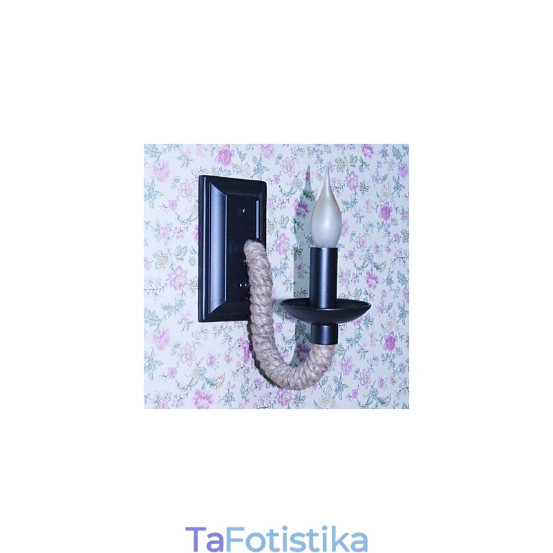 Φωτιστικό τοίχου ρετρό σχοινί κάνναβης Creative Personality Bar Σιδερένιο Φωτιστικό Κεριού