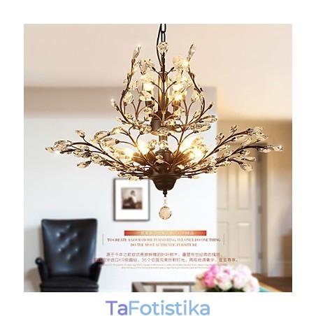 Vintage Crystal Flush Mount 8 Lights Metal Painting Μαύρο Ή Χρυσό Vintage Crystal Flush Mount 8 Lights Metal Painting Μαύρο Ή Χρυσό