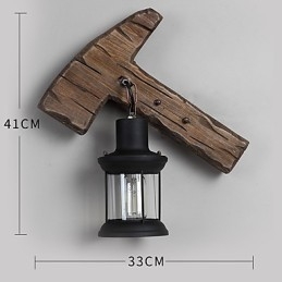 Μονόκεφαλο Industrial Vintage Ρετρό Ξύλινη Ζωγραφική Έγχρωμο Επιτοίχιο φωτιστικό για το Διακοσμητικό Φωτιστικό Τοίχου του Διαδρόμου του ξενοδοχείου