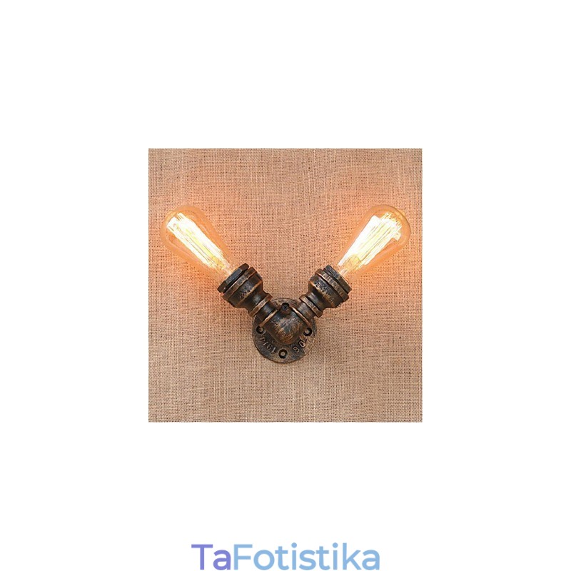 Nostalgia Simple Water Pipe Διακοσμητικό Μικρό Επιτοίχιο Φωτιστικό τοίχου