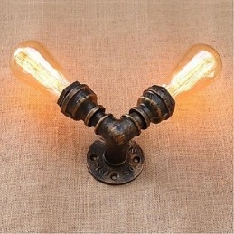 Nostalgia Simple Water Pipe Διακοσμητικό Μικρό Επιτοίχιο Φωτιστικό τοίχου