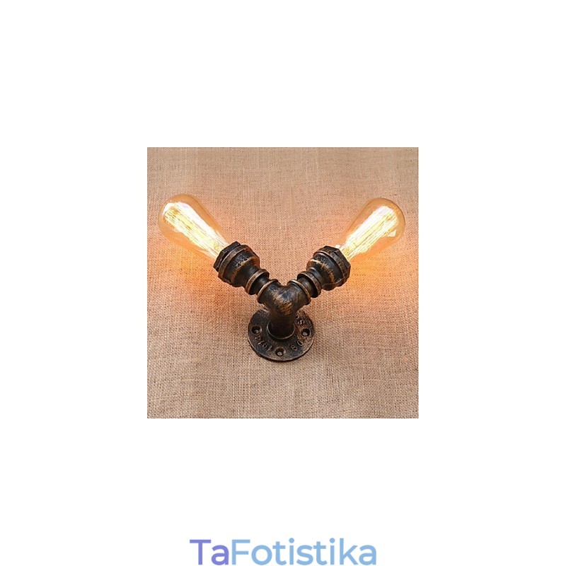 Nostalgia Simple Water Pipe Διακοσμητικό Μικρό Επιτοίχιο Φωτιστικό τοίχου