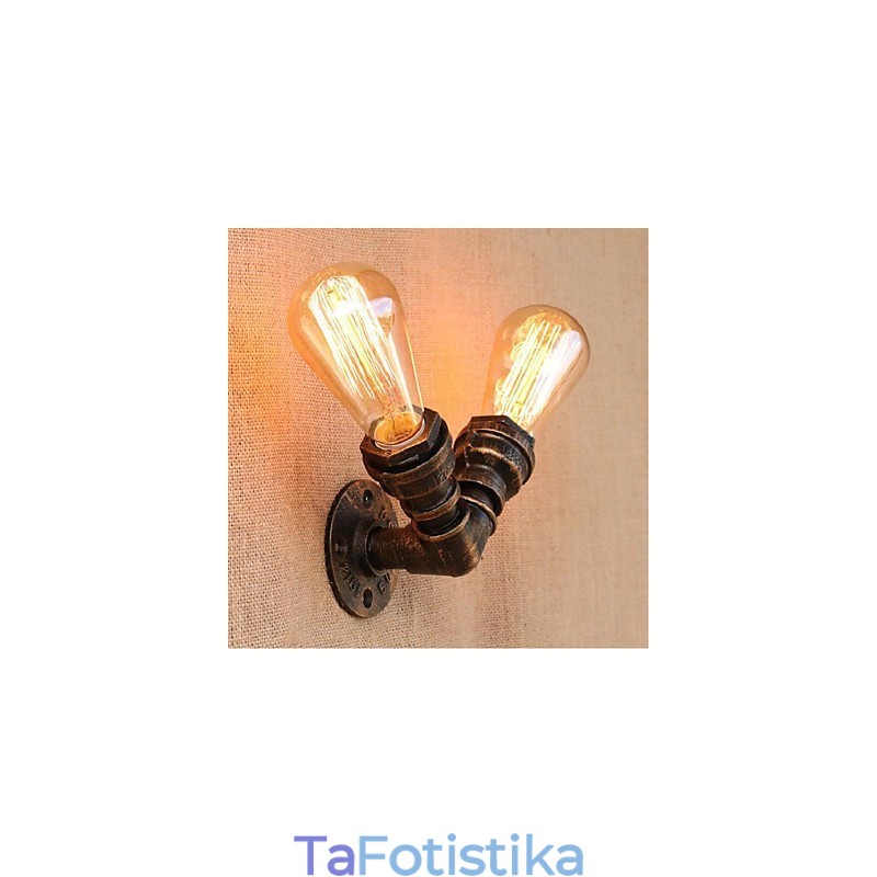Nostalgia Simple Water Pipe Διακοσμητικό Μικρό Επιτοίχιο Φωτιστικό τοίχου