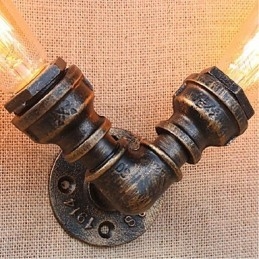Nostalgia Simple Water Pipe Διακοσμητικό Μικρό Επιτοίχιο Φωτιστικό τοίχου