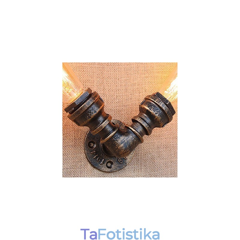 Nostalgia Simple Water Pipe Διακοσμητικό Μικρό Επιτοίχιο Φωτιστικό τοίχου