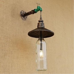 Επιτοίχιο φωτιστικό Edison Retro Water Pipe Μπουκάλι Κρασιού