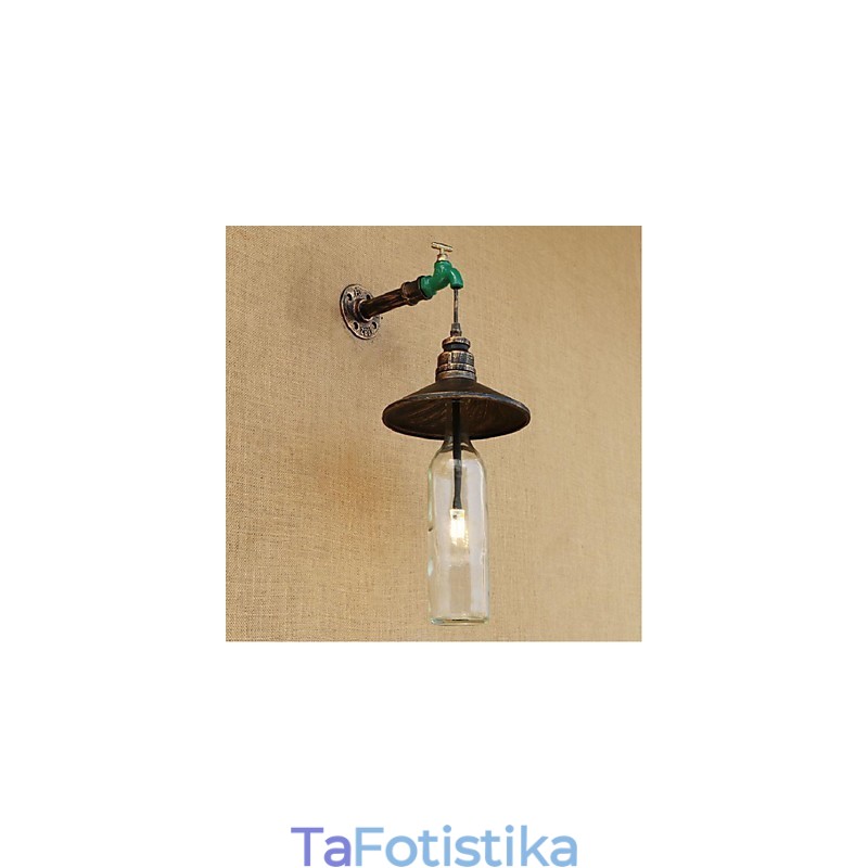 Επιτοίχιο φωτιστικό Edison Retro Water Pipe Μπουκάλι Κρασιού