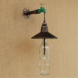 Επιτοίχιο φωτιστικό Edison Retro Water Pipe Μπουκάλι Κρασιού