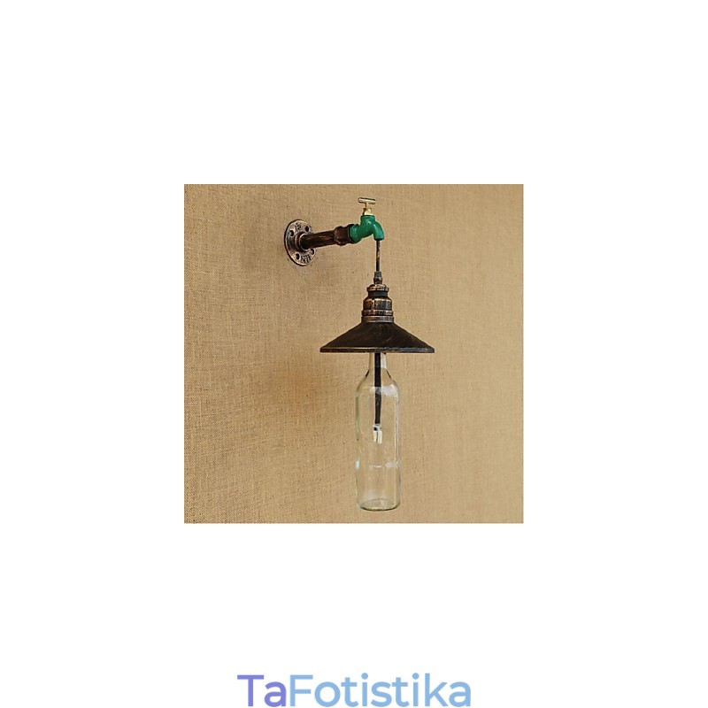 Επιτοίχιο φωτιστικό Edison Retro Water Pipe Μπουκάλι Κρασιού