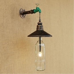 Επιτοίχιο φωτιστικό Edison Retro Water Pipe Μπουκάλι Κρασιού