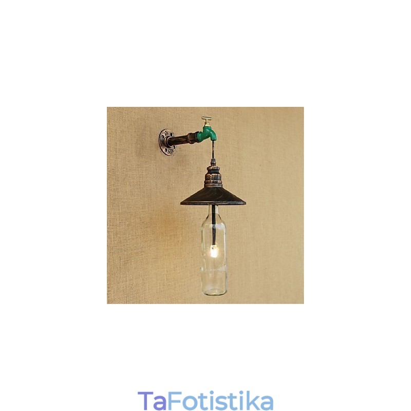 Επιτοίχιο φωτιστικό Edison Retro Water Pipe Μπουκάλι Κρασιού