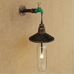 Επιτοίχιο φωτιστικό Edison Retro Water Pipe Μπουκάλι Κρασιού