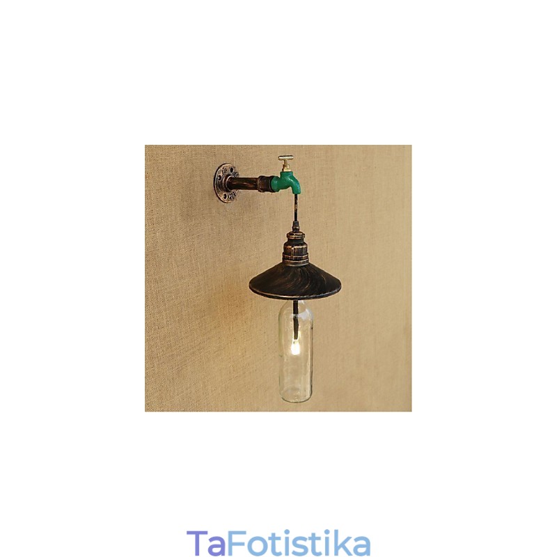 Επιτοίχιο φωτιστικό Edison Retro Water Pipe Μπουκάλι Κρασιού